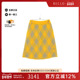 中古Burberry博柏利女S级99新skirt裙子羊毛裙子黄色reclo正品