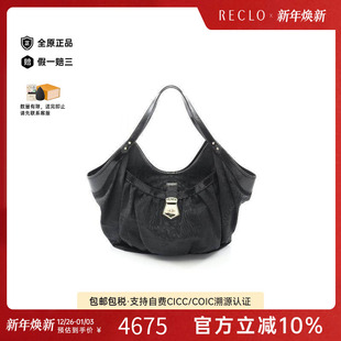 中古Fendi芬迪女包A级95新Tote Bag托特包帆布托特包黑色
