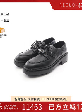 中古Hermes爱马仕女A级95新loafers乐福鞋牛皮鞋黑色reclo正品