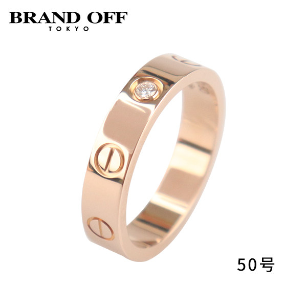 中古「95新」Cartier(卡地亚)LOVE结婚对戒镶嵌1颗窄版玫瑰金50号