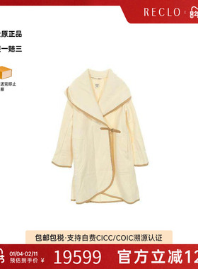 中古Hermes爱马仕女A级95新coat风衣外套羊毛外套浅褐色