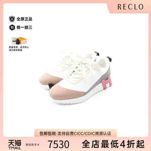 中古Hermes爱马仕女S级99新sneakers运动鞋牛皮鞋白色