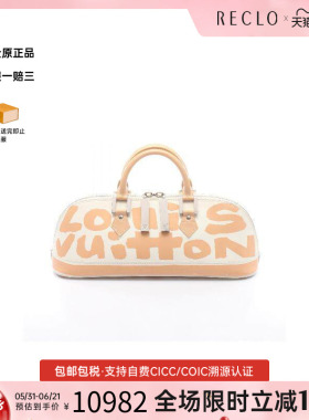 中古LV路易威登女包A级95新handbag手提包牛皮手提包白色