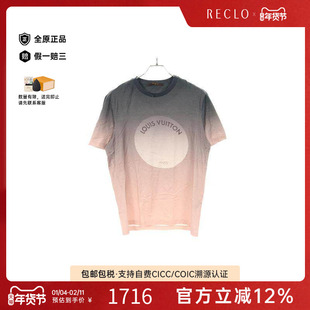 中古LV路易威登男B级9新T-shirtT恤棉上衣灰色