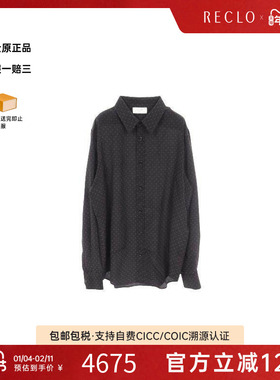 中古Celine赛琳男A级95新tops上衣丝绸上衣黑色设计感时尚RECLO