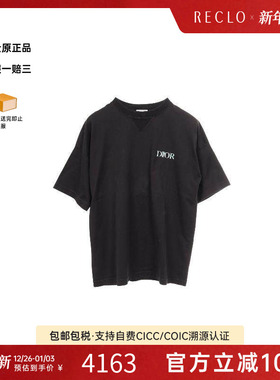 中古Dior迪奥男A级95新cut sew针织布棉上衣黑色