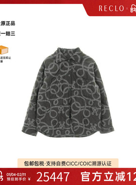 中古Hermes爱马仕女S级99新Jacket夹克外套帆布外套灰色