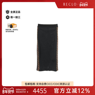 中古Fendi芬迪女A级95新skirt裙子帆布裙子黑色