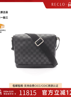 中古LV路易威登男包B级9新District PM涂层/防水帆布斜挎包黑色