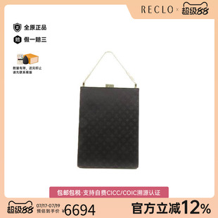 中古LV路易威登男包A级95新Handbag手包缎子手提包黑色