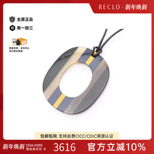 中古Hermes爱马仕女A级95新necklace项链牛皮项链黑色