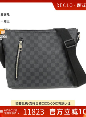 中古LV路易威登女包A级95新 Graphite Mick棋盘格斜挎包正品休闲