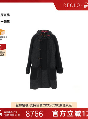 中古LV路易威登男B级9新duffle coat粗呢大衣羊毛外套灰色RECLO