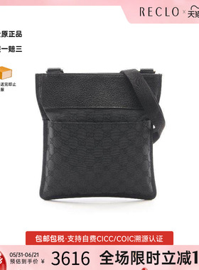 中古Gucci古驰女包B级9新Shoulder bag肩包帆布斜挎包黑色