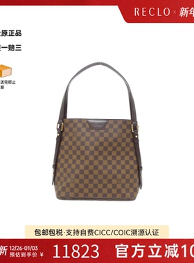 中古LV路易威登女包A级95新 Cabas Rivington棋盘格单肩包