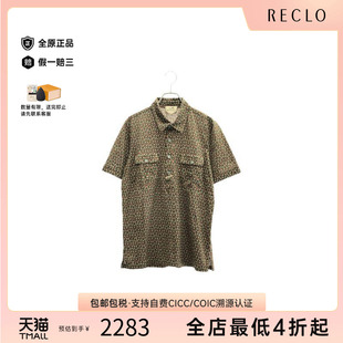 shirtPolo衫 中古Hermes爱马仕男B级9新polo 棉上衣浅褐色RECLO