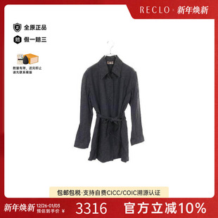 中古Fendi芬迪女B级9新coat风衣外套尼龙外套黑色