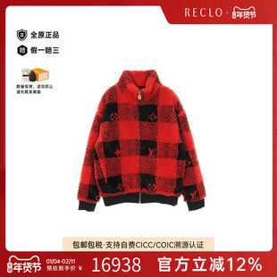 中古LV路易威登男S级99新blouson夹克衫羊毛外套红色