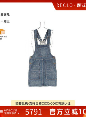 中古Celine赛琳女A级95新overalls连体裤牛仔布上衣蓝色复古RECLO