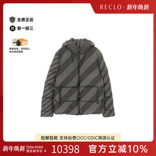 中古Fendi芬迪男A级95新Down jacket羽绒夹克尼龙外套绿色