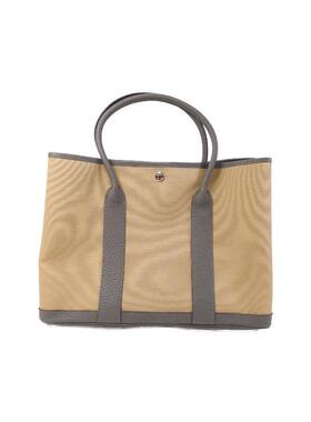 中古Hermes爱马仕女包A级95新GardenParty PM花园包帆布托特包