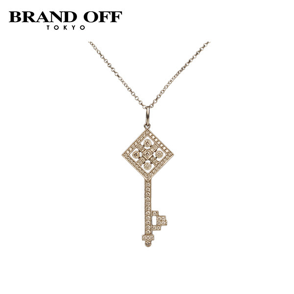 中古二奢「9.5新」TIFFANY(蒂芙尼)CHECKERBOARDKEY铂金钻石项链