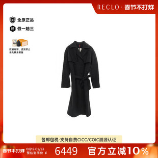 中古Moncler盟可睐女B级9新trench coat风衣尼龙外套黑色正品休闲