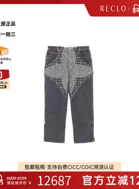 中古LV路易威登女S级99新denim pants牛仔裤棉裤子灰色复古RECLO