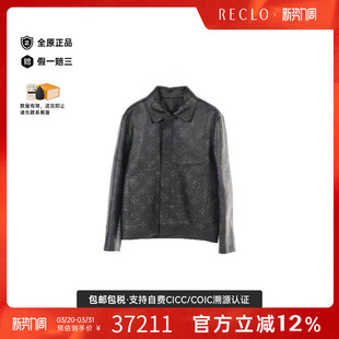 中古LV路易威登男A级95新blouson夹克衫 RECLO 羊皮外套黑色经典