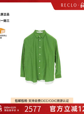 中古Loewe罗意威女A级95新tops上衣棉上衣绿色百搭高级感RECLO