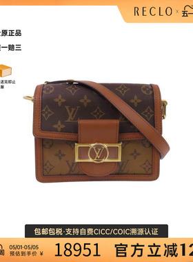 中古LV路易威登男包A级95新Dauphine达芙妮涂层/防水帆布斜挎包HK