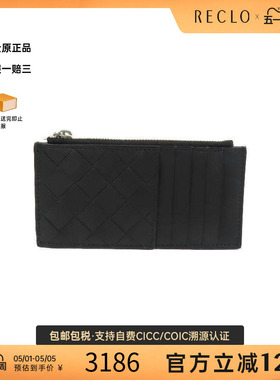 中古Bottega Veneta葆蝶家男S级99新card case卡包牛皮卡包黑色