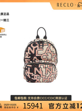 中古Chanel香奈儿女包A级95新Backpack背包帆布双肩包黑色