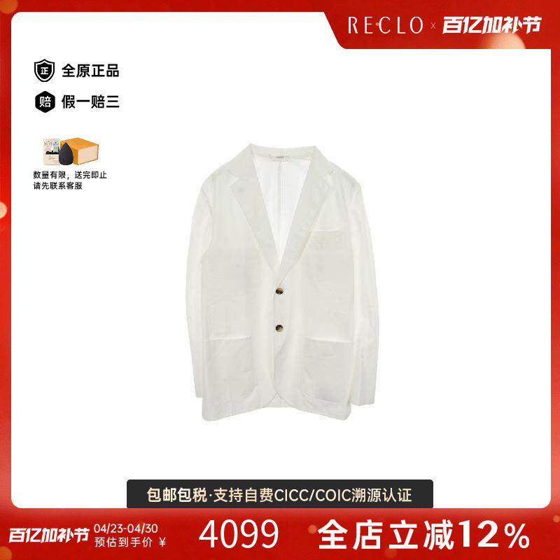 中古Hermes爱马仕男A级95新Jacket夹克外套棉外套白色