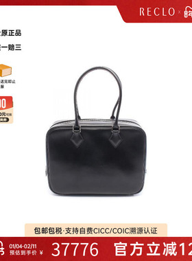 中古Hermes爱马仕女包A级95新Plume牛皮手提包黑色