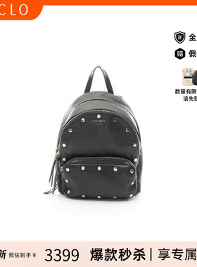 中古Jimmy Choo吉米周女包B级9新Backpack背包牛皮双肩包黑色时尚
