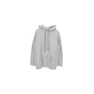 中古Moncler盟可睐男A级95新parka派克大衣棉上衣灰色