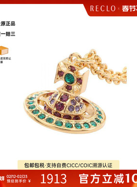 中古Vivienne Westwood薇薇安女S级99新necklace项链镀金金属项链