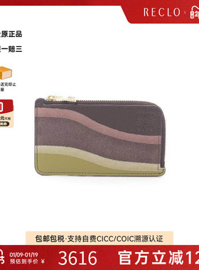 中古Loewe罗意威女S级99新coin purse零钱包牛皮卡包棕色
