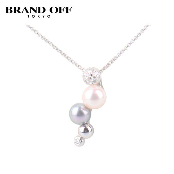 中古「95新」TASAKI(塔思琦)2颗海水珍珠钻石项链K18白金45cm,饰品/流行首饰/时尚饰品新,项链,淘宝优惠券,粉丝福利购,淘宝优惠卷