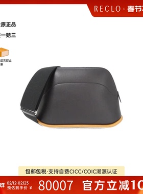 中古Hermes爱马仕女包95新Bolide保龄球黑色 Swift皮斜挎包正品