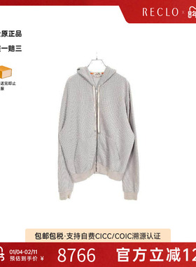 中古Hermes爱马仕男BC级Parker连帽衫尼龙上衣灰色高级RECLO正品