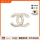 中古Chanel香奈儿女A级95新brooch胸针镀金金属胸针金色经典 复古