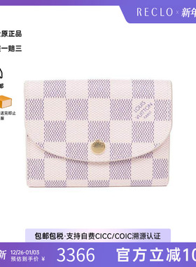 中古LV路易威登女A级95新coin purse零钱包涂层/防水帆布零钱包