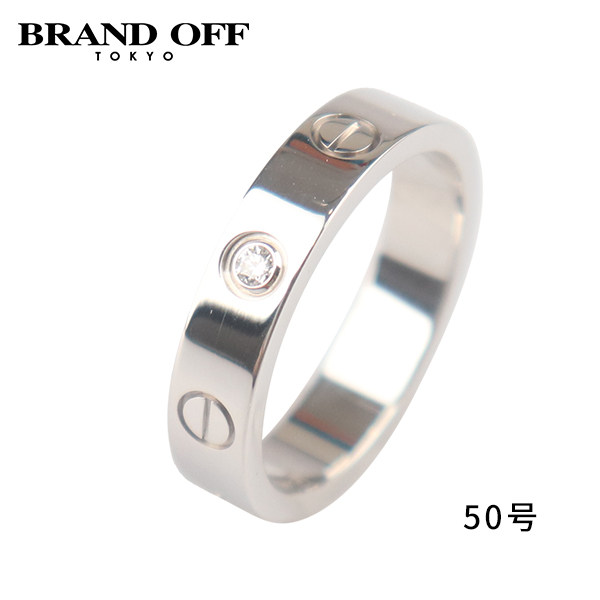 「9.5新」Cartier(卡地亚)LOVE结婚对戒镶嵌1颗窄版750白金50号