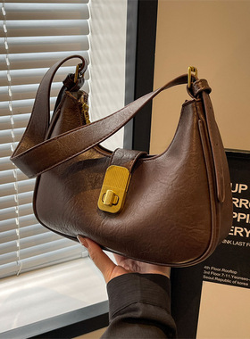 跨境腋下包女2025新款高级感女士小众设计复古网红爆款单肩斜挎包