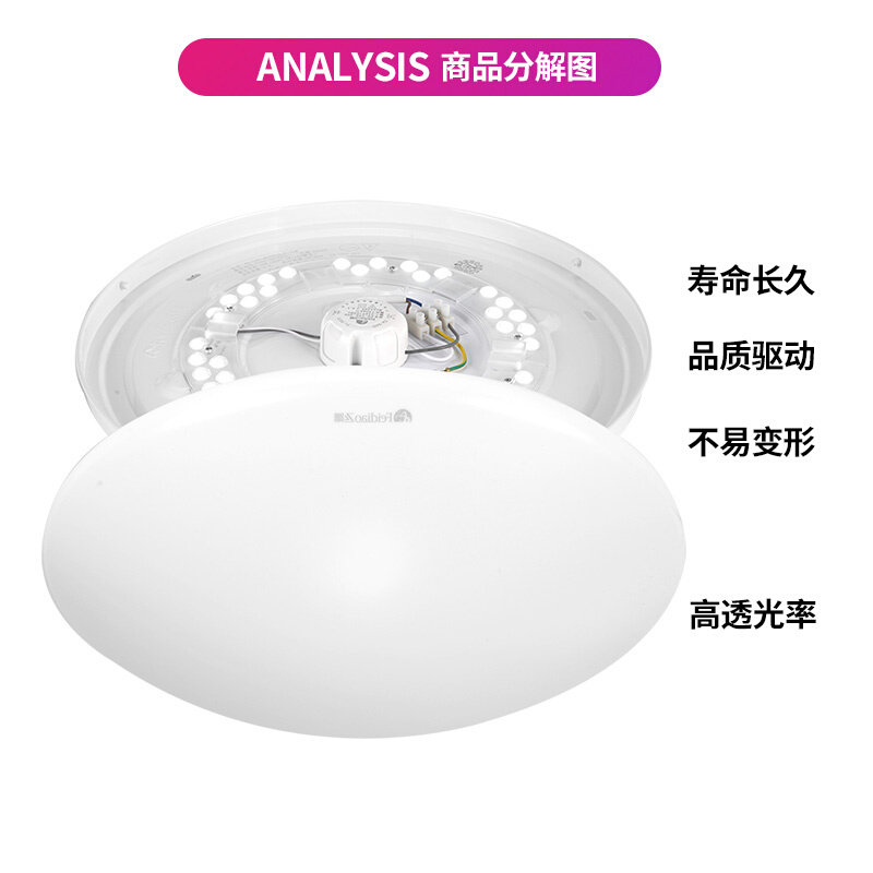 飞雕led吸顶灯简约现代灯具圆形超薄卧室儿童房客厅卫生间厨房