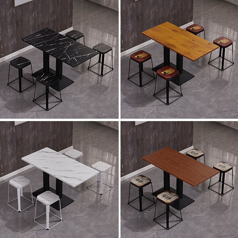 极速快餐店餐桌椅组合面馆沙县小吃E店食堂饭店桌子长方形桌椅凳