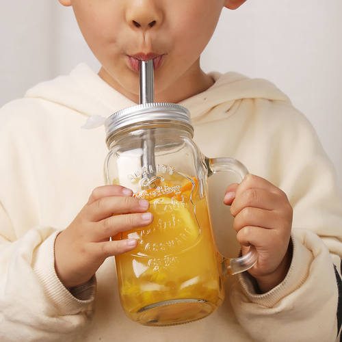 可重复使用奶茶杯玻璃杯子家用粗大吸管可吸珍珠儿童学生水果汁杯