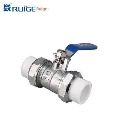 瑞格 PPR头活接球阀双头活接黄铜主体4分 6分DN20 25 32 40 50 63